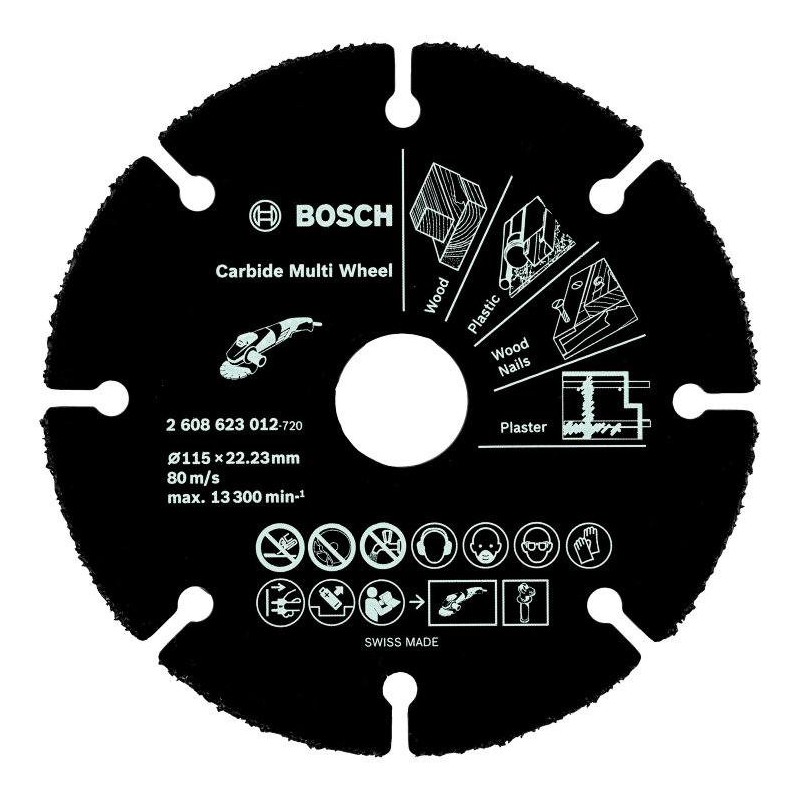 Disque de coupe multimaterial Bosch pour rainures 115 mm 2608623012