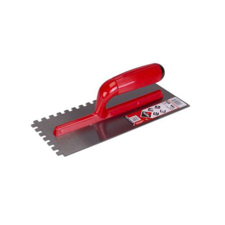 28 cm peigne en acier rubis avec poignée en plastique ouverte bicolore